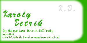 karoly detrik business card